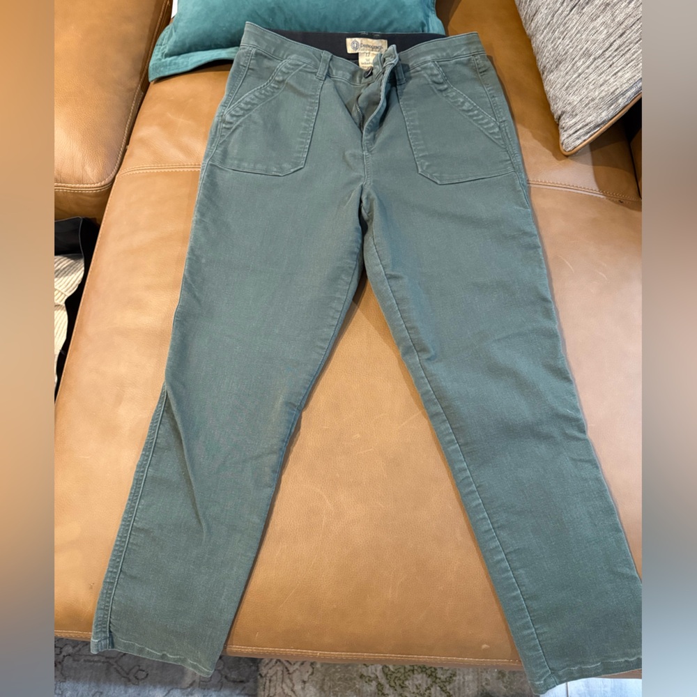 Democracy Dark Navy and Olive Mixed Fabric Pants